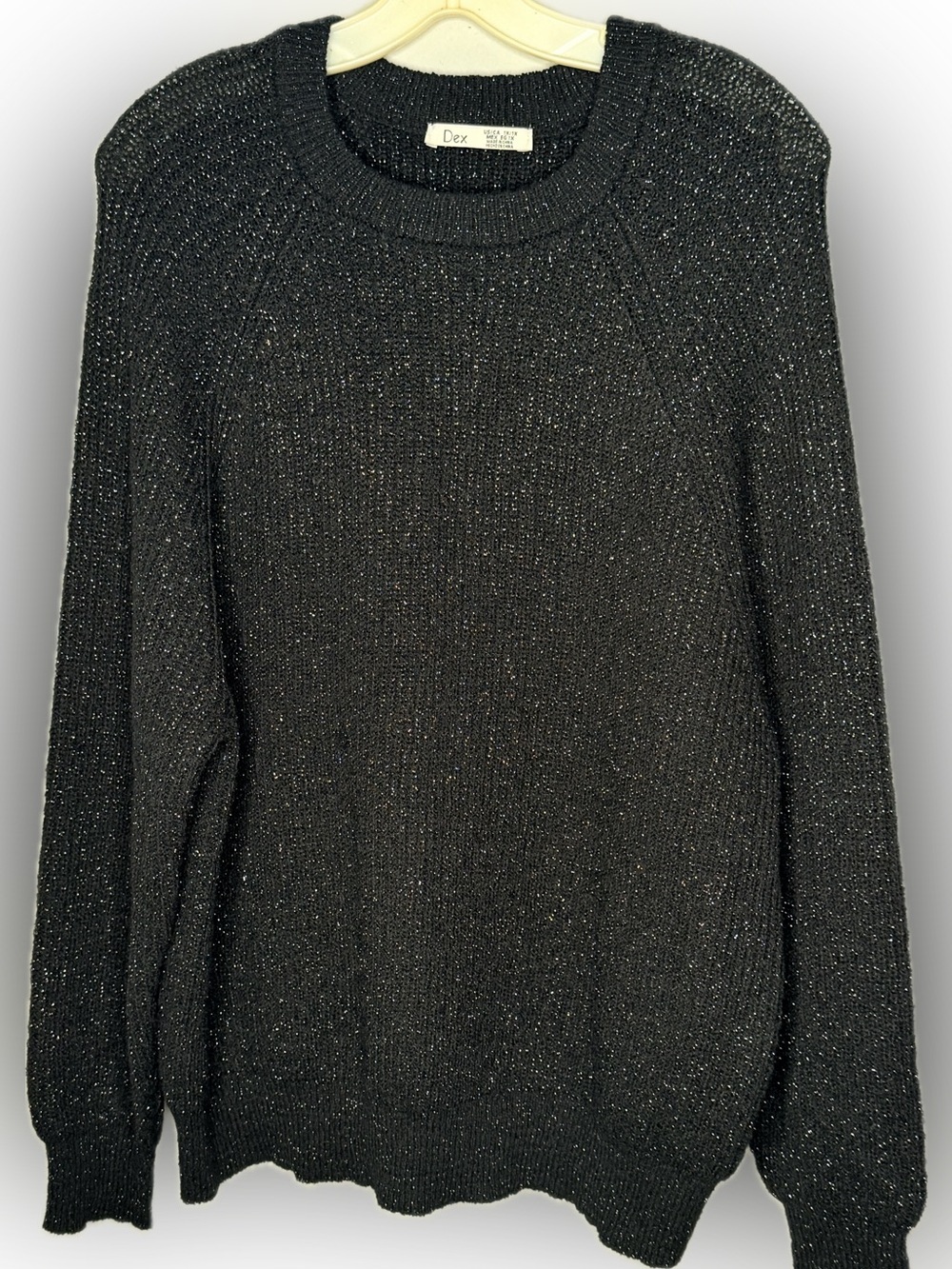 Dex Black Sweater with Metallic Thread nwt